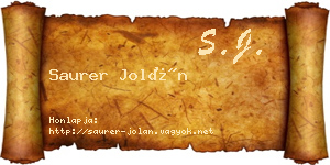 Saurer Jolán névjegykártya