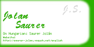 jolan saurer business card